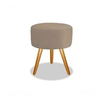 17000563660184 Puff Pés Palito Suede Cappuccino para Sala Recepção Quarto