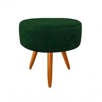 Puff Suede Verde Musgo Pés Palito Recepção