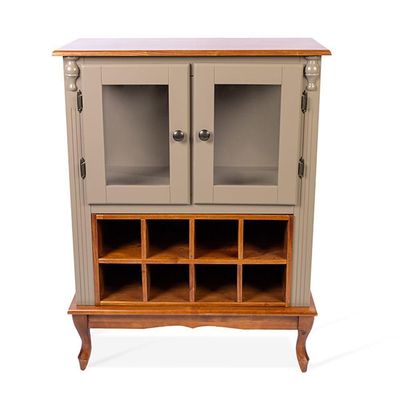Adega Baixa Colméia Antique Com 2 Portas De Vidro - 2077 Cor Laca - Nude