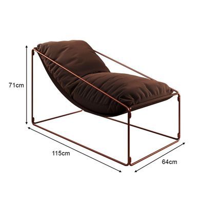 Espreguiçadeira Industrial Arpoador Com Almofada Cobre E Marrom - Cor: Marrom