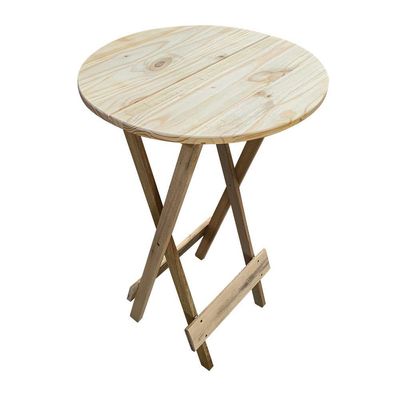 Mesa Bistrô De Madeira Dobrável Para Bar - Sem Pintura / Crua