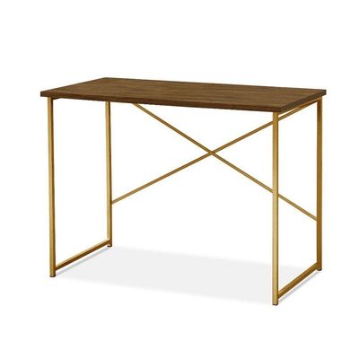 Mesa Escrivaninha Para Estudo Office 0,76 Cm Miami Imbuia/dourado