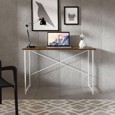 Mesa Escrivaninha Para Estudo Office 0,90 Cm Miami Imbuia/ Branco