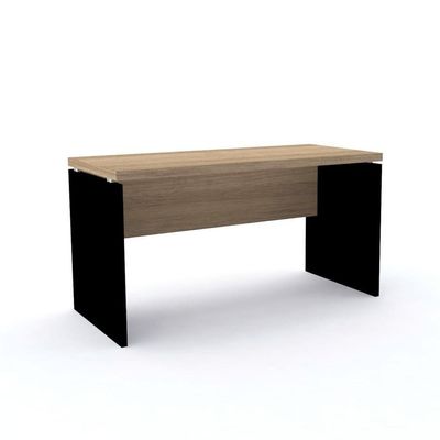Mesa De Escritório Pé Painel Pe40 Em Mdp 134 X 60 Cm Noce Naturalle Base Preta