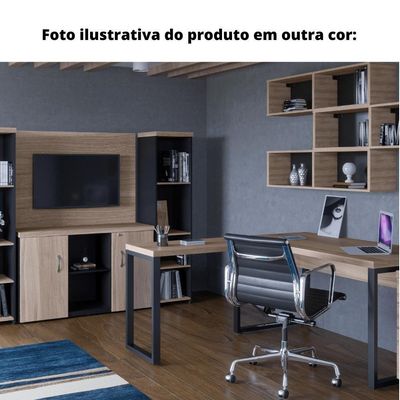 Mesa De Escritório Complemento Pé Tubular Pe25 Em Mdp 90 X 45 Cm Preta Com Base Preta