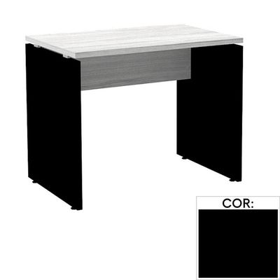 Mesa De Escritório Pé Painel Pe25 Em Mdp 120 X 60 Cm Preta Com Base Preta