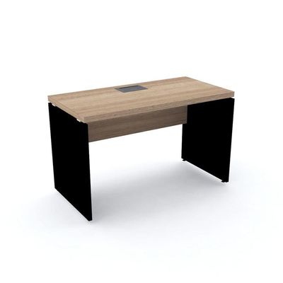 Mesa De Escritório Pé Painel Pe40 Em Mdp 134 X 60 Cm Cor Noce Naturalle Base Preta