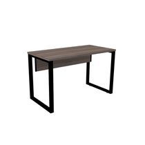 Mesa De Escritório Pé Tubular Pe25 Em Mdp 90 X 60 Cm Cor Walnut E Base Preta