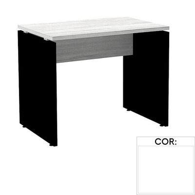 Mesa De Escritório Pé Painel Pe25 Em Mdp 150 X 60 Cm Branca Com Base Branca