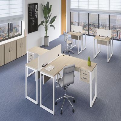 Mesa De Escritório Em L Pé Tubular Pe25 Em Mdp 155 X 155 X 60 Cm Preta Com Base Preta