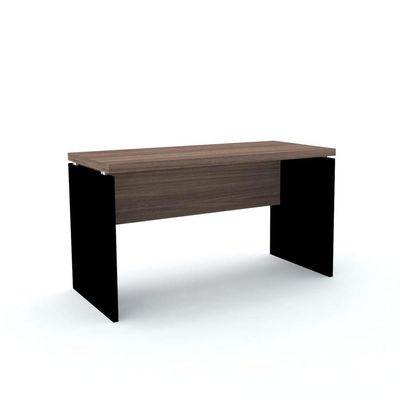 Mesa De Escritório Pé Painel Pe40 Em Mdp 90 X 60 Cm Cor Walnut Base Preta