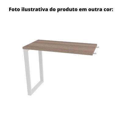 Mesa De Escritório Complemento Pé Tubular Pe25 Em Mdp 90 X 45 Cm Cinza Com Base Cinza