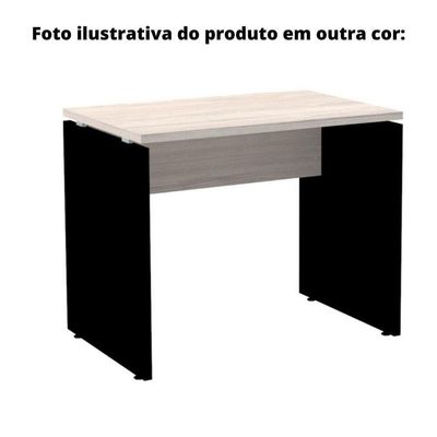Mesa De Escritório Pé Painel Pe25 Em Mdp 90 X 60 Cm Branca Com Base Branca