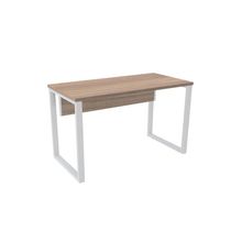Mesa De Escritório Pé Tubular Pe25 Em Mdp 150 X 70 Cm Noce Naturalle E Base Branca