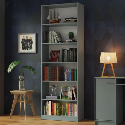 Estante Livreiro com 6 Nichos Cinza Madesa
