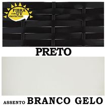 4 Banquetas Forts Baixa Fibra Sintética Preta Ferro Assento Estofado Branco