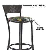 Kit Banquetas Alta Forts Fibra Uv Floral Preto