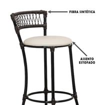 Jogo 6 Banquetas Alta Forts Fibra Uv Bancada, área Goumert, Bar, Piscina, Balcão, Floral Gelo