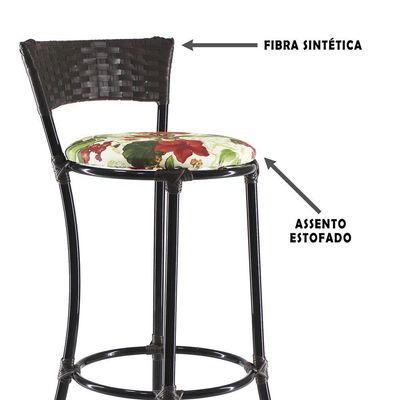 Jogo Com 4 Banquetas Alta Forts Fibra Uv Bancada, área Goumert, Bar, Piscina, Balcão