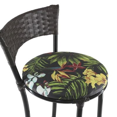 Kit Com 8 Banquetas Altas Forts Preto Floral, Fibra Uv Bancada, área Goumert, Bar, Piscina, Balcão