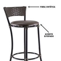 Jogo Com 4 Banquetas Alta Forts Fibra Uv Bancada, área Goumert, Bar, Piscina, Balcão, Marrom Floral