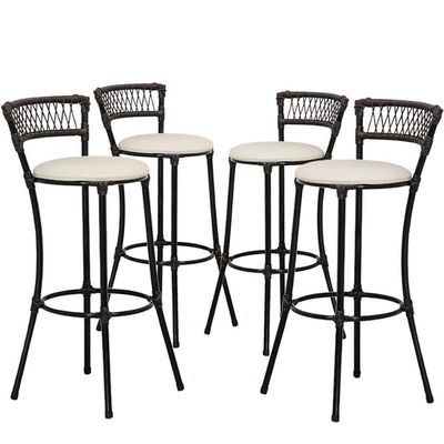 Kit 6 Banquetas Alta Forts Fibra Uv Bancada, área Goumert, Bar, Piscina, Balcão, Floral Gelo