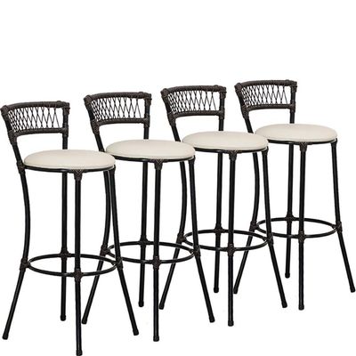 Kit 6 Banquetas Alta Forts Fibra Uv Bancada, área Goumert, Bar, Piscina, Balcão, Floral Gelo