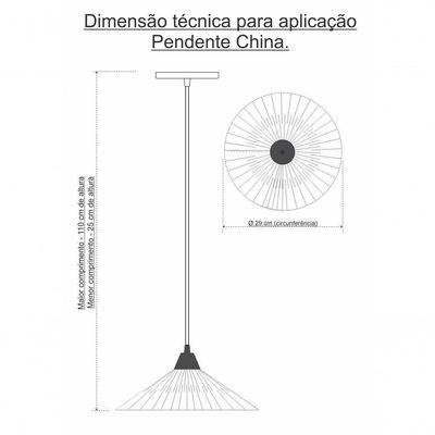 Luminária Teto Lustre Pendente Balcão Cozinha Sala Mdf Cabo Cor:azul