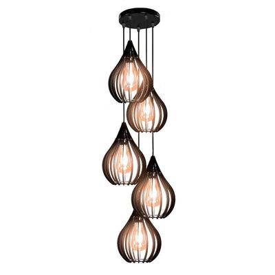 Luminária Teto Lustre Pendente Balcão Cozinha Sala 5 Chile Cor:preto