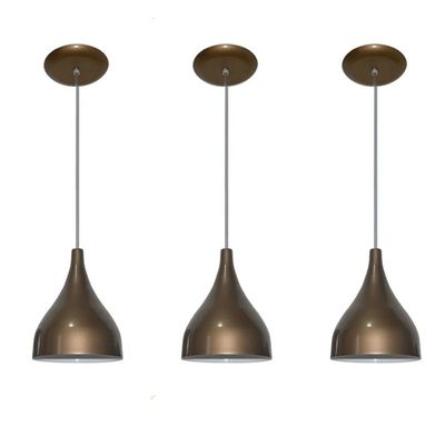 Luminárias Pendentes Balcão 3 Un Ouro Velho
