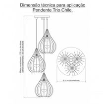 Luminária Teto Lustre Pendente Balcão Cozinha Sala Trio Cor:branco
