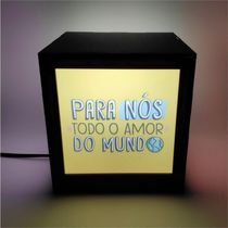 Luminária Box Namorados Viva O Amor Em Mdf