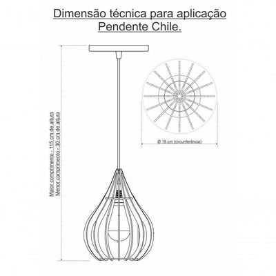 Luminária Teto Lustre Pendente Balcão Cozinha Sala Chile Cor:azul