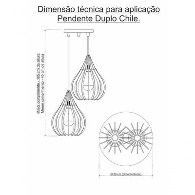 Luminária Teto Lustre Pendente Balcão Cozinha Sala Duplo Cor:preto