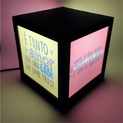 Luminária Box Namorados é Tanto Amor Com Você é Assim Em Mdf