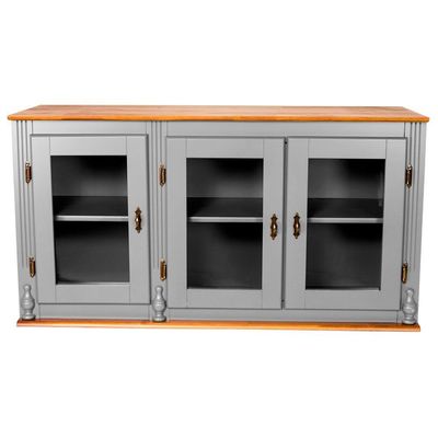 Aéreo De Cozinha Antique Com Porta De Vidro Cinza