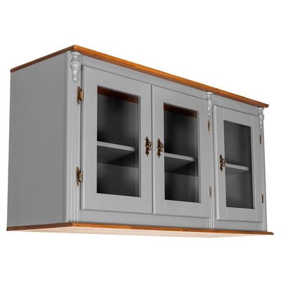 Aéreo De Cozinha Antique Com Porta De Vidro Cinza
