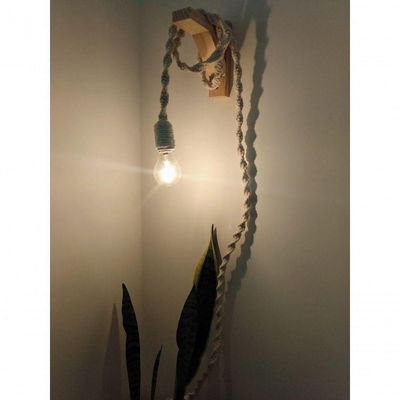 Luminária Macramê Com Suporte