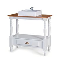 Lavabo Pé Toneado 1 Gaveta Inferior E 1 Prateleira Com Cuba Dália M53063 Cor Imbuia - Verniz