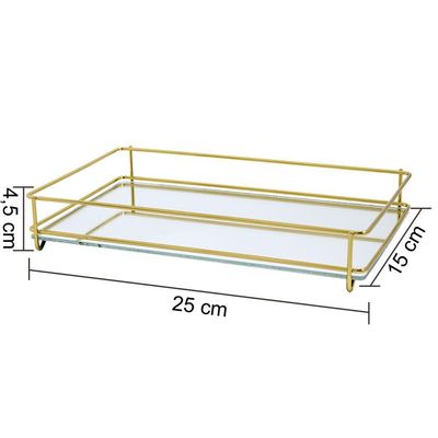 Bandeja Hara Fence Dourada 15x25cm