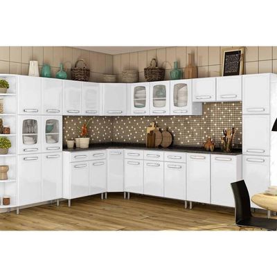 Armário Aéreo P- Cozinha Evidence 7004 2 Portas 80cm Branco - Bertolini