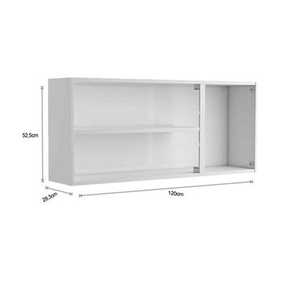 Armário Aéreo P- Cozinha Evidence 7008 3 Portas 120cm Branco - Bertolini