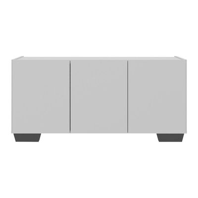 Rack Para Tv Até 32 Polegadas Com 3 Portas Multimóveis Mp1068 Branco/preto Branco/preto