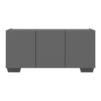 Rack Para Tv Até 32 Polegadas Com 3 Portas Multimóveis Mp1068 Grafite/preto Grafite/preto