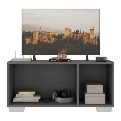 Rack Para Tv Até 32 Polegadas Com 3 Portas Multimóveis Mp1068 Grafite/branco Grafite/branco