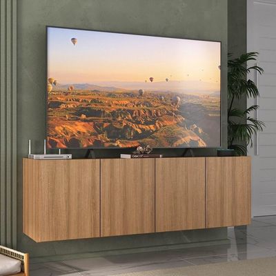 Rack Para Tv Até 50 Polegadas Com 4 Portas Suspenso Multimóveis Mp1070 Rustic Rustic