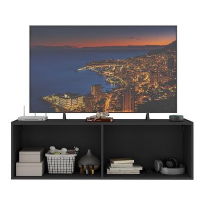Rack Para Tv Até 50 Polegadas Com 4 Portas Suspenso Multimóveis Mp1070 Preto Preto