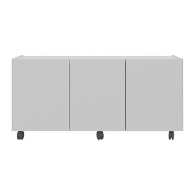 Rack Para Tv Até 32 Polegadas Com 3 Portas E Rodízios Multimóveis Mp1065 Branco Branco