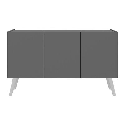 Rack Retrô Para Tv Até 32 Polegadas Com 3 Portas Multimóveis Mp1067 Grafite/branco Grafite/branco