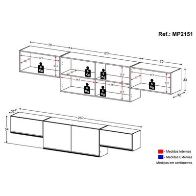 Kit 3 Armários De Cozinha Aéreos 4 Portas Veneza Multimóveis Mp2151 Preto Preto